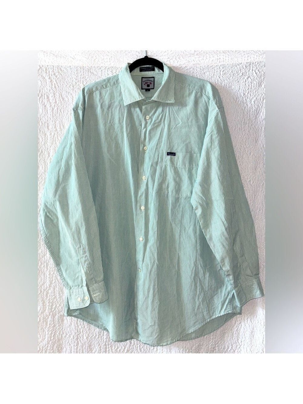 Faconnable by Albert Goldberg Mini Gingham Long Sleeve Button Down Shirt